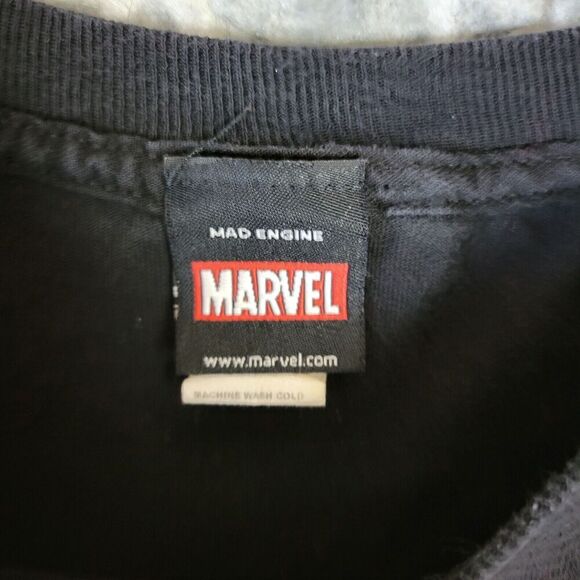 Deadpool Shirt Men's XXL 2XL Black Marvel Mad Engine Face Logo Short Sleeve - Picture 3 of 9